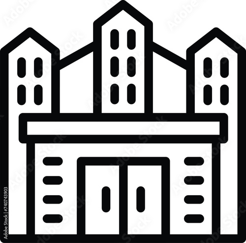 Famous Vienna museum icon outline vector. Austrian marvel spot. Historical iconic mansion building