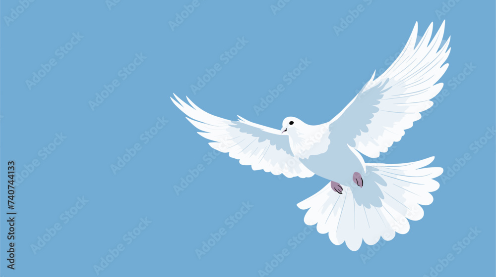 Obraz premium Abstract pure white dove in flight. simple Vector art