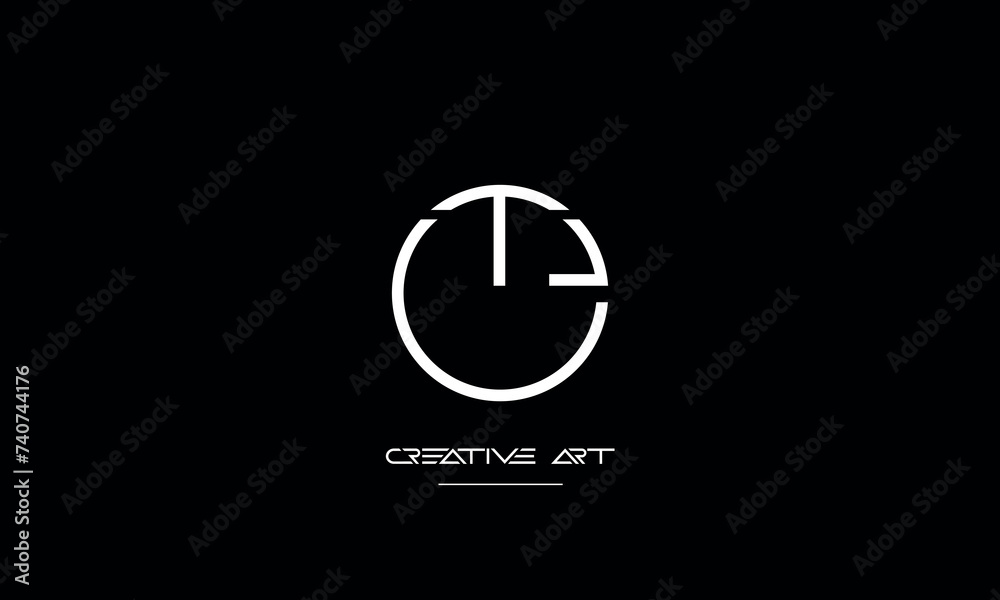 Obraz premium ET, TE, E, T abstract letters logo monogram