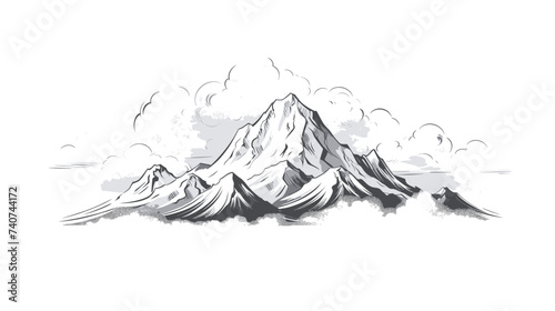 Abstract pristine white snow-capped mountain. simple Vector art