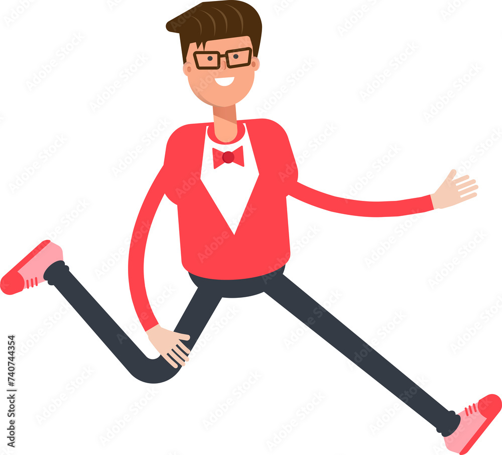 Man in Red Suit Character Running Illustration
Man in Red Suit Character Running Illustration