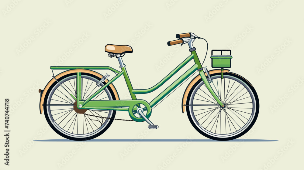 Fototapeta premium Abstract green transportation such as bicycles and electric vehicles. simple Vector art