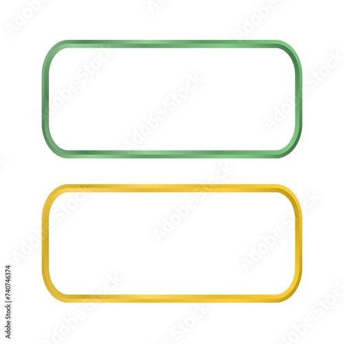3d simple and elegant outline text box green and gold color
