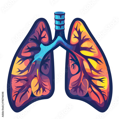 Lungs icon. Cartoon illustration of lungs vector icon for web