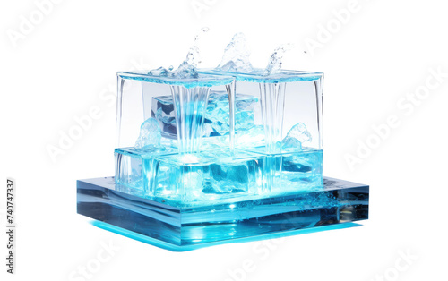 Ice Cube Containing Smaller Ice Cubes. An ice cube with smaller ice cubes trapped inside, creating a unique and intriguing visual. on White or PNG Transparent Background.