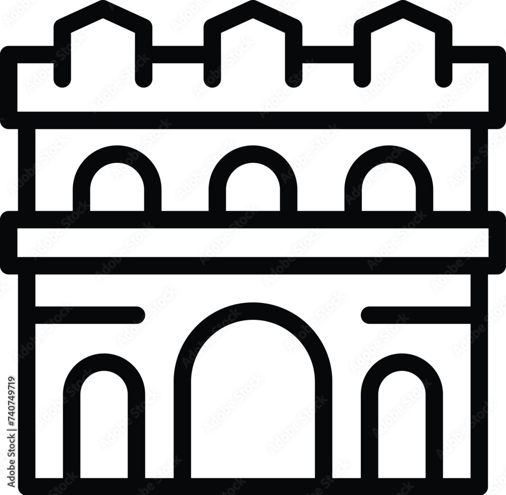 Warsaw top destination icon outline vector. Polish architectural spot building. Poland must visited edifice Warsaw top destination icon outline vector. Polish architectural spot building. Poland must visited edifice