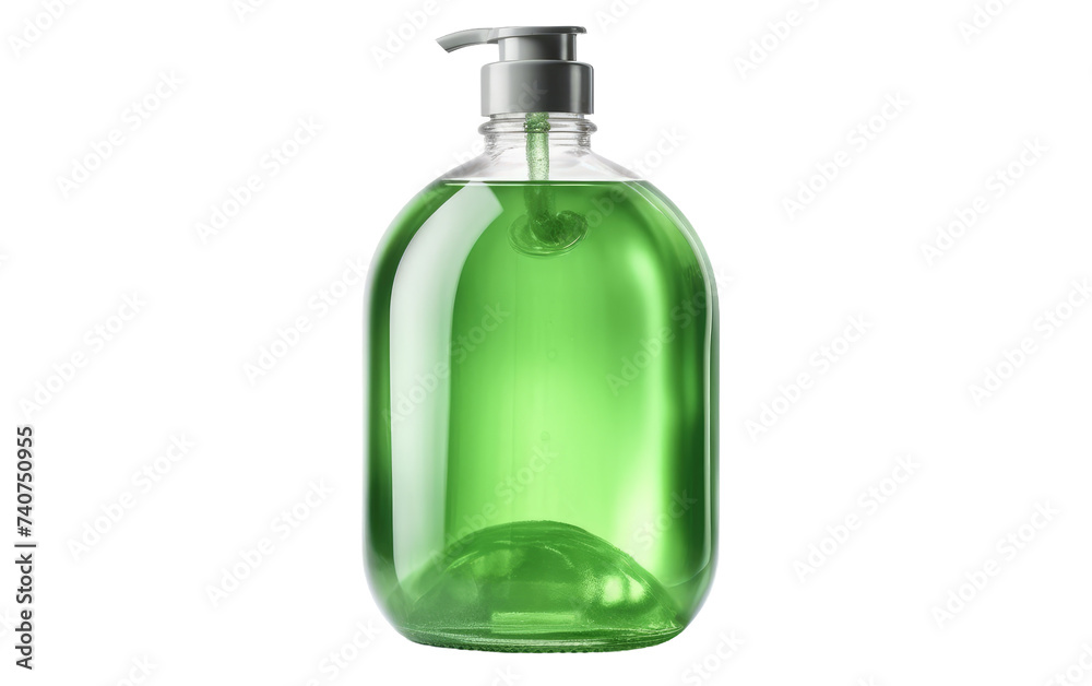 Green Soap Dispenser. A green soap dispenser stands , ready to dispense soap. on White or PNG Transparent Background. Green Soap Dispenser. A green soap dispenser stands , ready to dispense soap. on White or PNG Transparent Background.