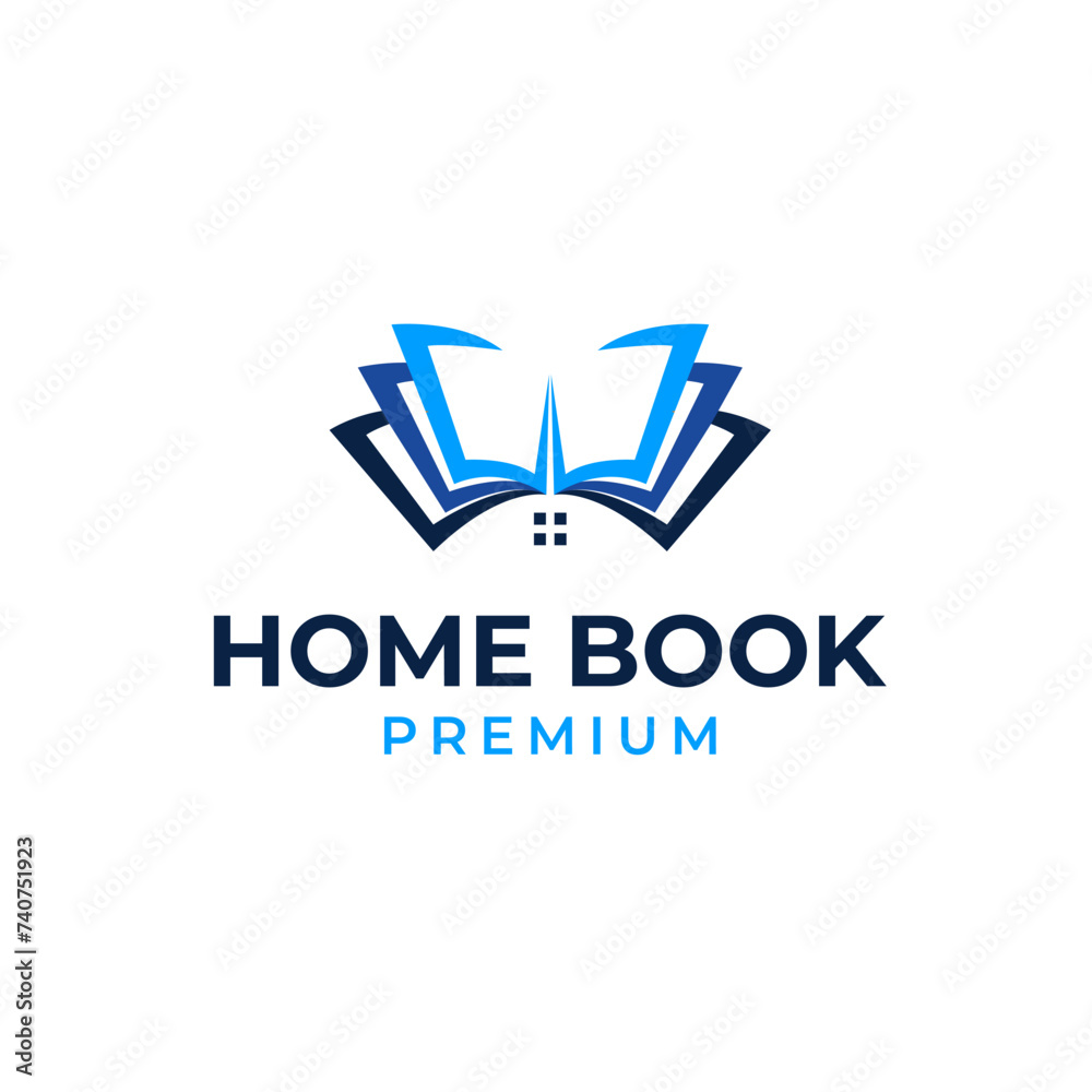 Fototapeta premium Home Book Logo Design Concept Vector Illustration