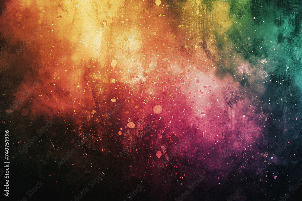 Obraz premium Abstract wallpaper blends vibrant watercolor washes with splashes of neon colors. AI Generated