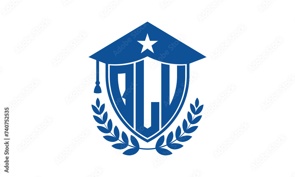 QLU three letter iconic academic logo design vector template. monogram, abstract, school, college, university, graduation cap symbol logo, shield, model, institute, educational, coaching canter, tech QLU three letter iconic academic logo design vector template. monogram, abstract, school, college, university, graduation cap symbol logo, shield, model, institute, educational, coaching canter, tech