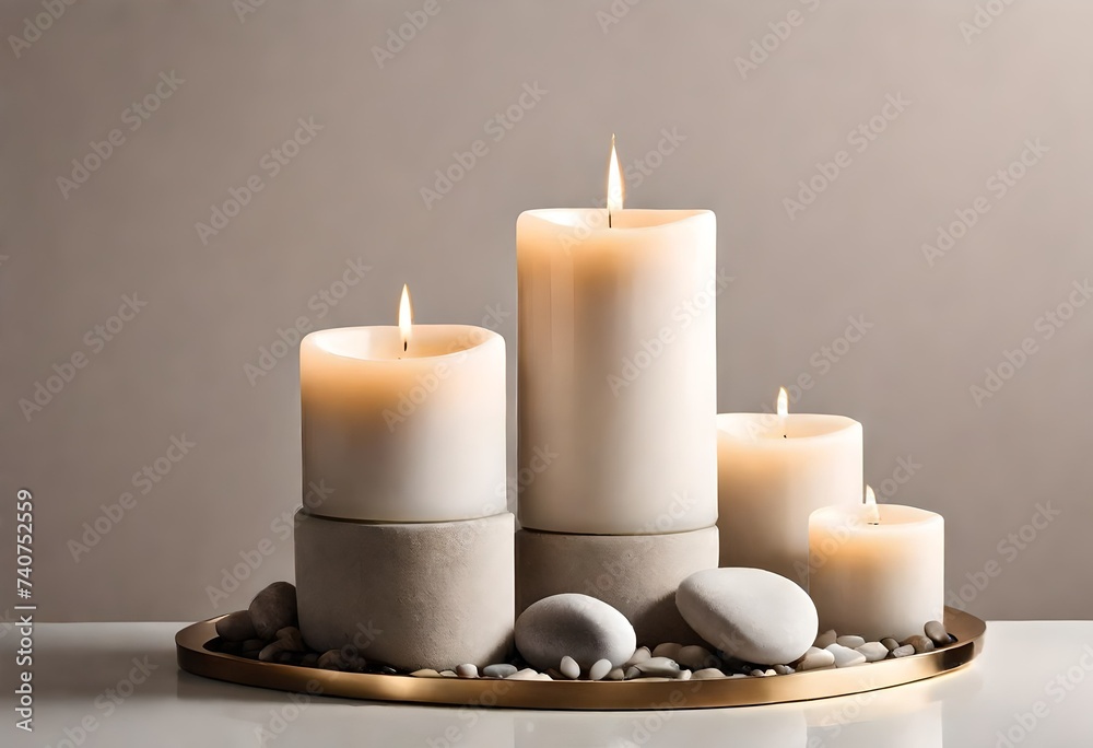 candles in a plate