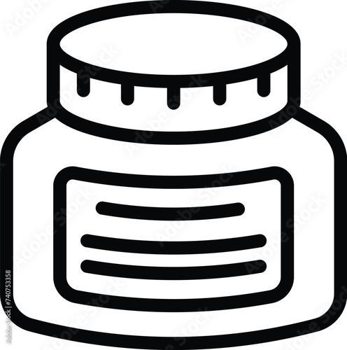 Ink decanter icon outline vector. Storage writing pigment. Sketching script tools