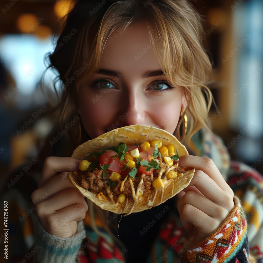 A young person eating a taco of meal
A young person eating a taco of meal
