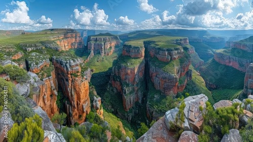 Wallpaper Mural Aerial view of Mpumalanga mountain landscape at Three Rondawels Blyde River Canyon Torontodigital.ca
