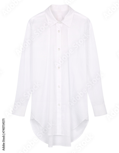 White Long Sleeve Button Down Shirt isolated on white background