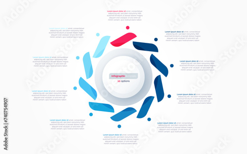 Ten option circle infographic design template. Vector illustration