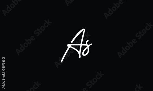 Minimal Innovative Initial AS logo and SA logo. Letter AS SA creative elegant Monogram. Premium Business logo icon. White color on black background