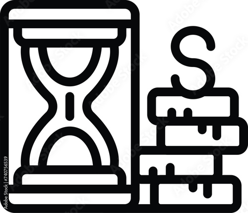 Revenue increase icon outline vector. Financial investment. Business earnings boost