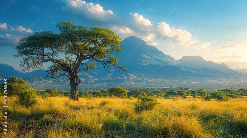 panorama in Serengeti national park African panorama in Serengeti national park African