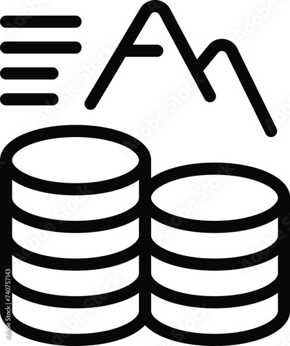 Return on capital icon outline vector. Business prosperity. Economic monetary income