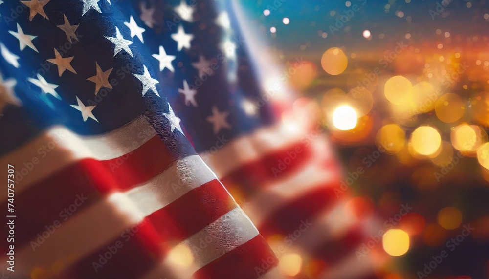 blurred american flag background  - obrazy, fototapety, plakaty 