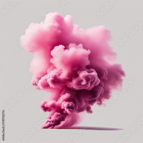 Close-up of an abstract pink cloud moving freely in the air. Illustration for design.