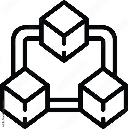 Blockchain icon outline vector. Decentralized digital ledger. Cryptocurrency exchange platform
