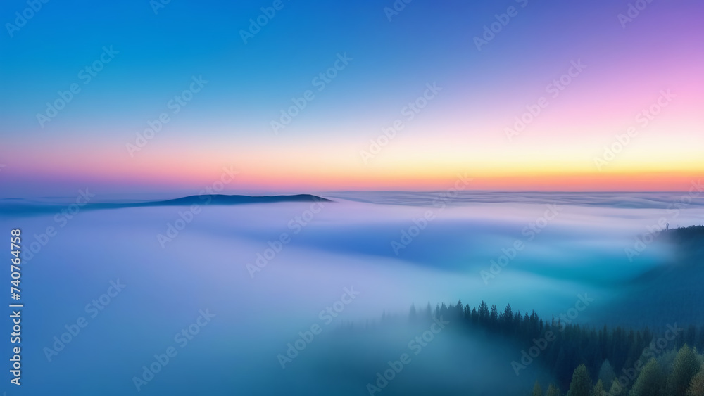 Fototapeta premium sunset clouds. the view from the height. above the clouds. view from the plane. purple yellow clouds