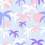 Palm trees background. Seamless pattern with palm trees. Tropical beach digital paper.
