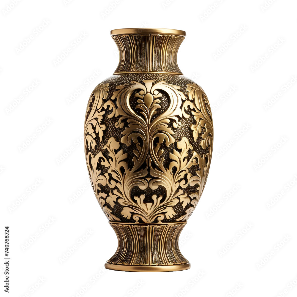 Ornamental vase isolated on transparent background