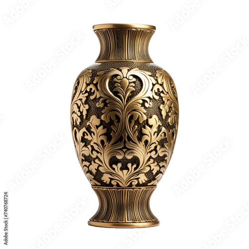 Ornamental vase isolated on transparent background