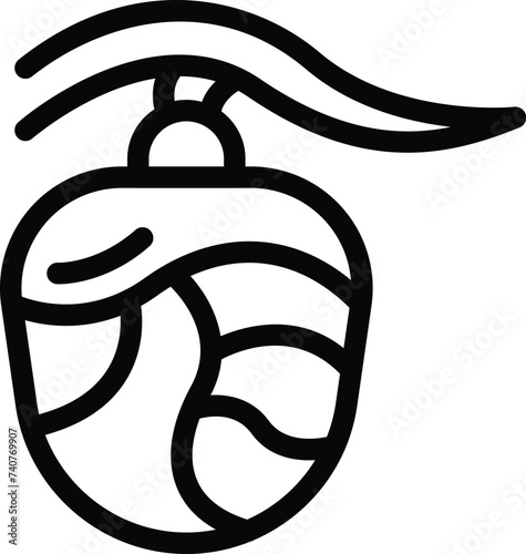 Larval wrapping icon outline vector. Silk cocoon growth. Chrysalis metamorphosis process