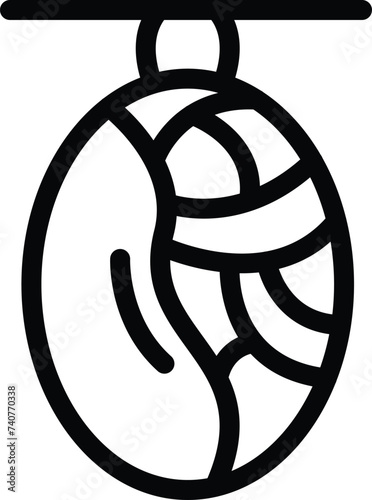 Cocooning phase icon outline vector. Caterpillar insect cycle life. Butterfly maturation stage