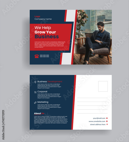 Modern and creative  business postcard editable template design.
