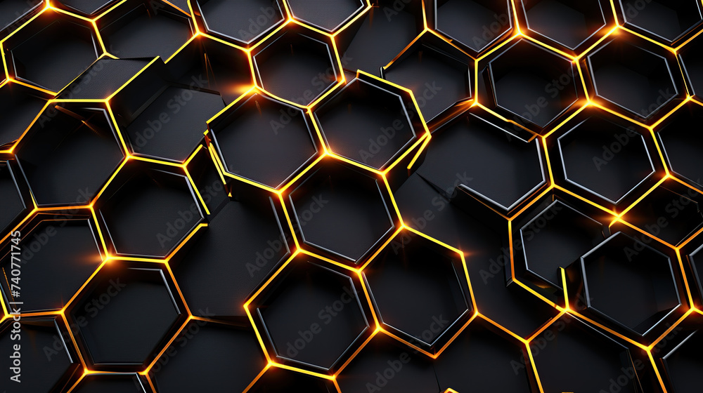 background with hexagons gold and black generative ai background with hexagons gold and black generative ai