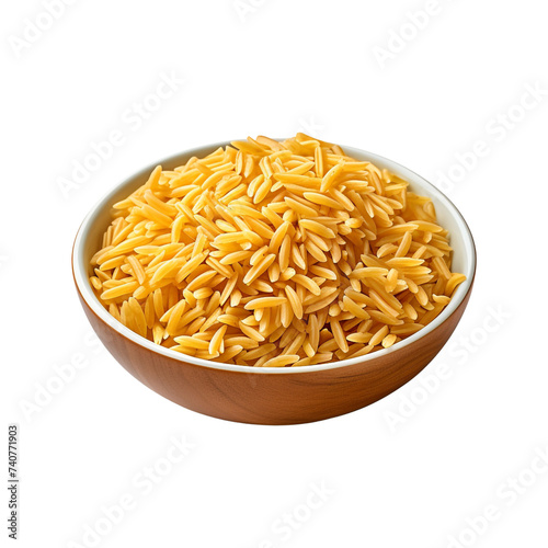 Orzo pasta isolated on transparent background