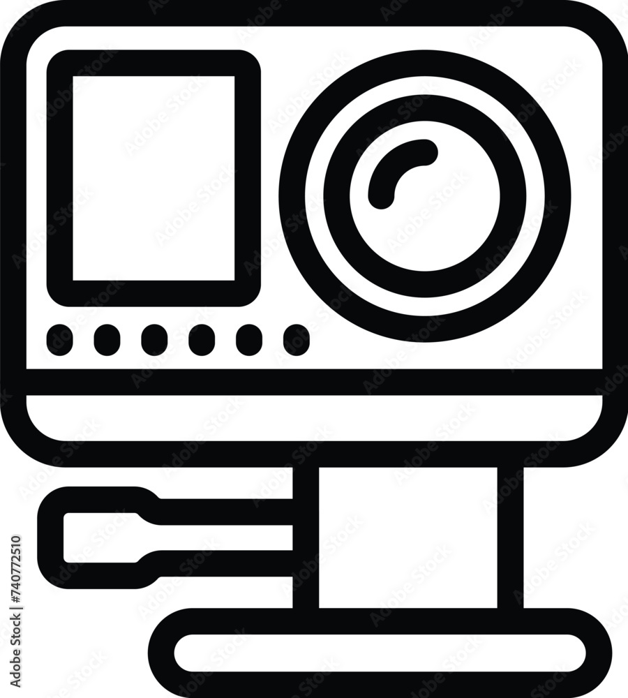 Portable camera icon outline vector. Go pro modern cam. Activity shooting device Portable camera icon outline vector. Go pro modern cam. Activity shooting device