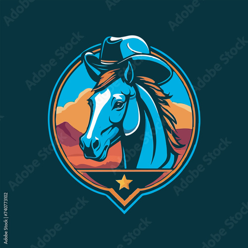 Horse head logo  for UI  poster  banner  social media post  branding