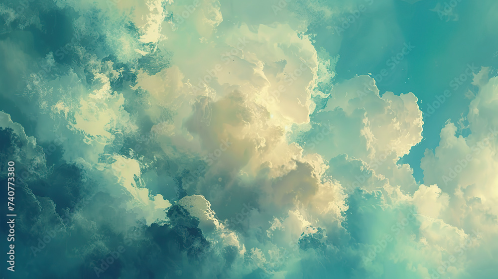 Fototapeta premium blue sky with clouds backghround generative ai
