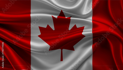 Bright and Wavy Canada Flag Background