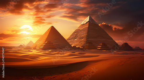 Landscape with ancient egyptian pyramids © ma