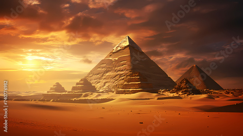 Landscape with ancient egyptian pyramids