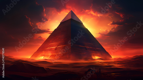 Landscape with ancient egyptian pyramids