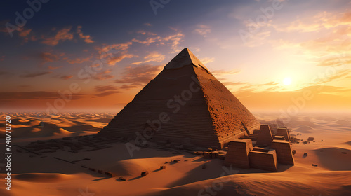 Landscape with ancient egyptian pyramids