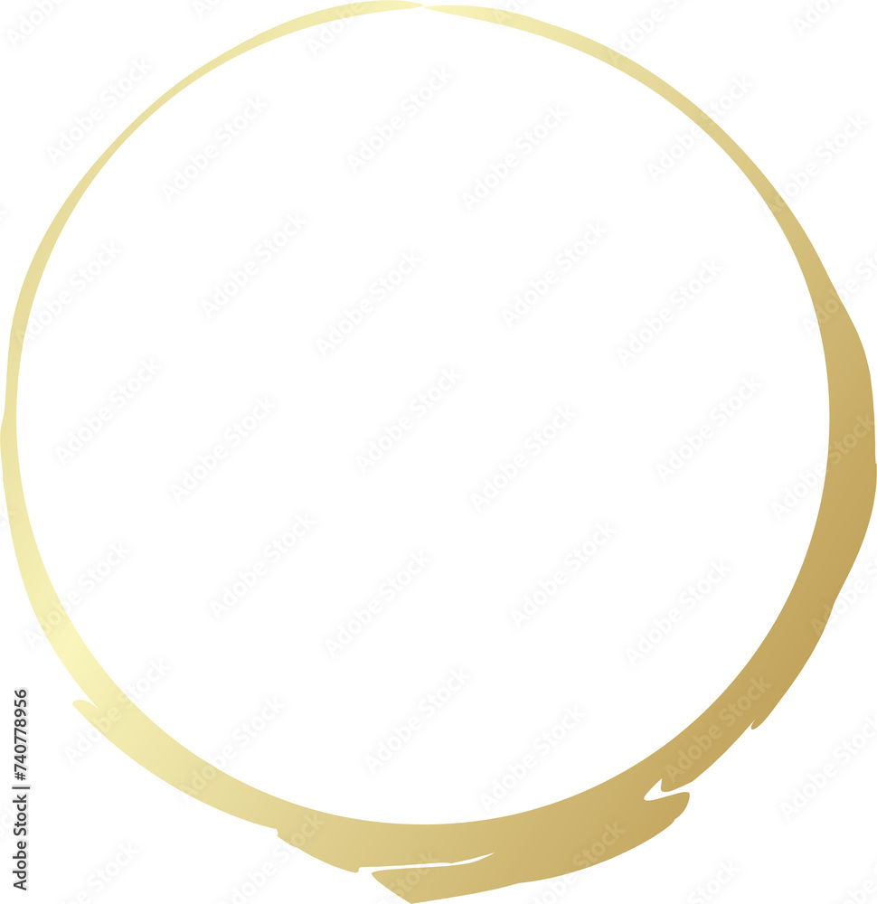 Gold circle drawn with a brush. Elements for design Gold circle drawn with a brush. Elements for design