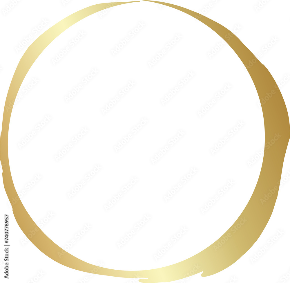 Gold circle drawn with a brush. Elements for design Gold circle drawn with a brush. Elements for design
