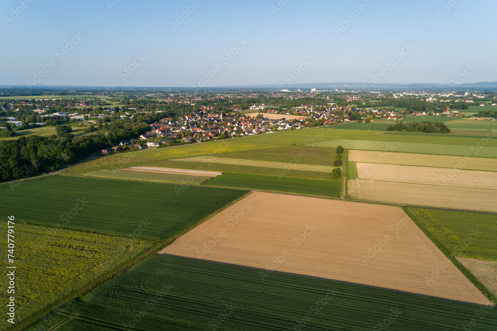 saftige Felder von oben aus der Luft, Deutschland saftige Felder von oben aus der Luft, Deutschland