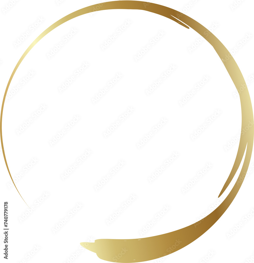 Gold circle drawn with a brush. Elements for design Gold circle drawn with a brush. Elements for design