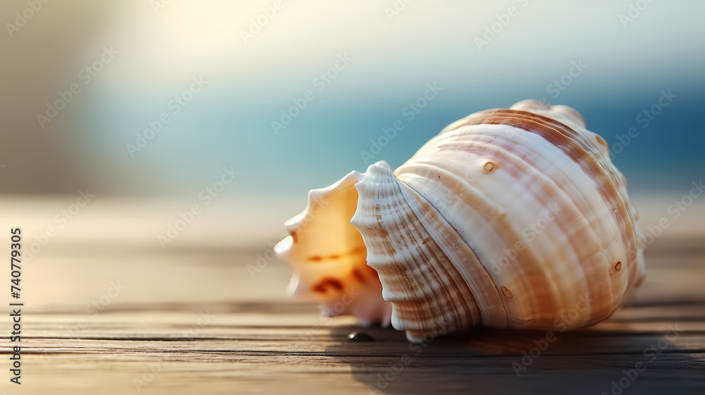 The elegance and simplicity of the shell embody the whisper of the ocean - obrazy, fototapety, plakaty 