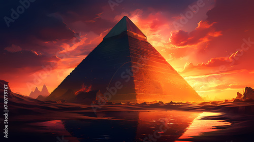 Landscape with ancient egyptian pyramids